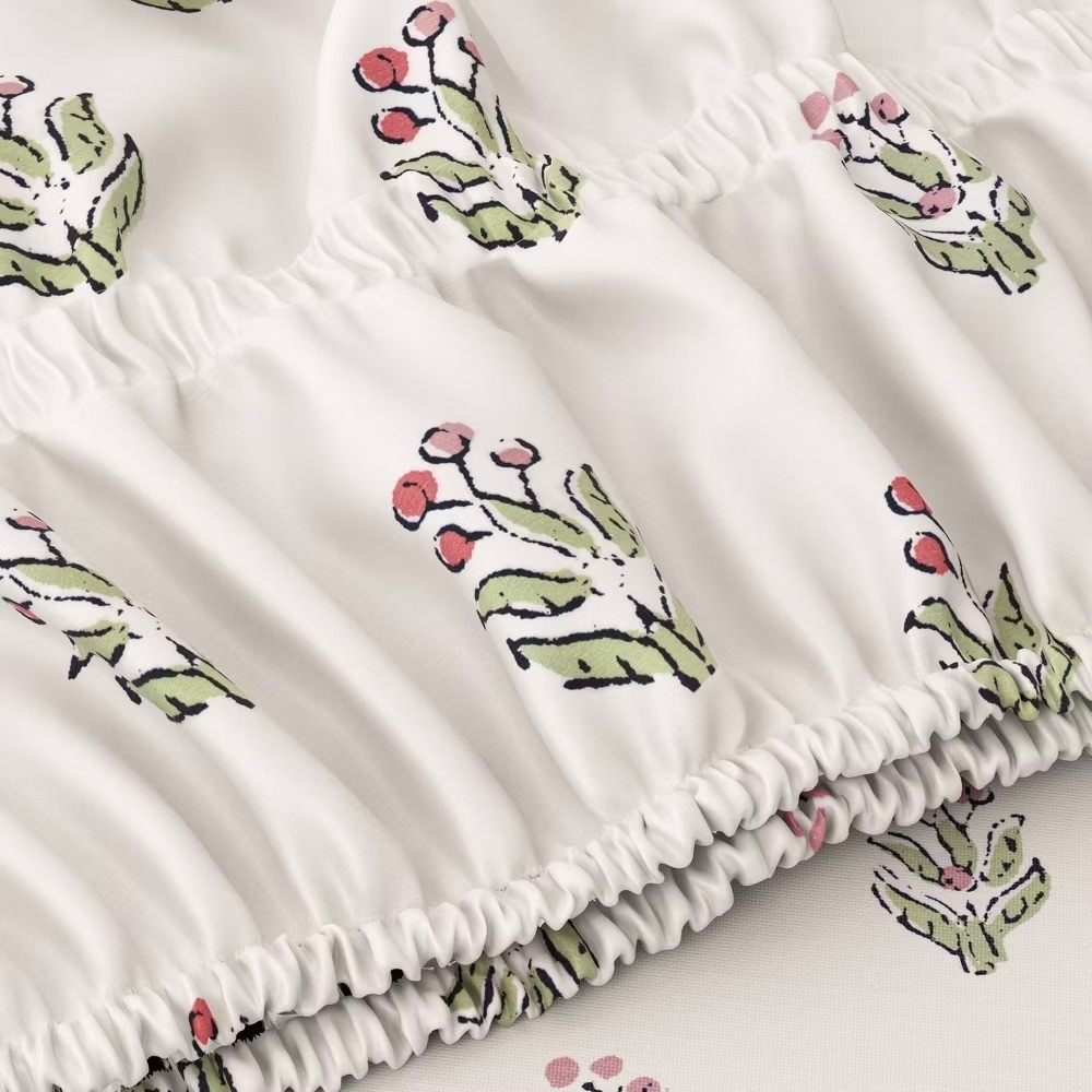Twin Teen Block Print Ruffle‎ Sheet Set Pink - Threshold Studio McGee, Target